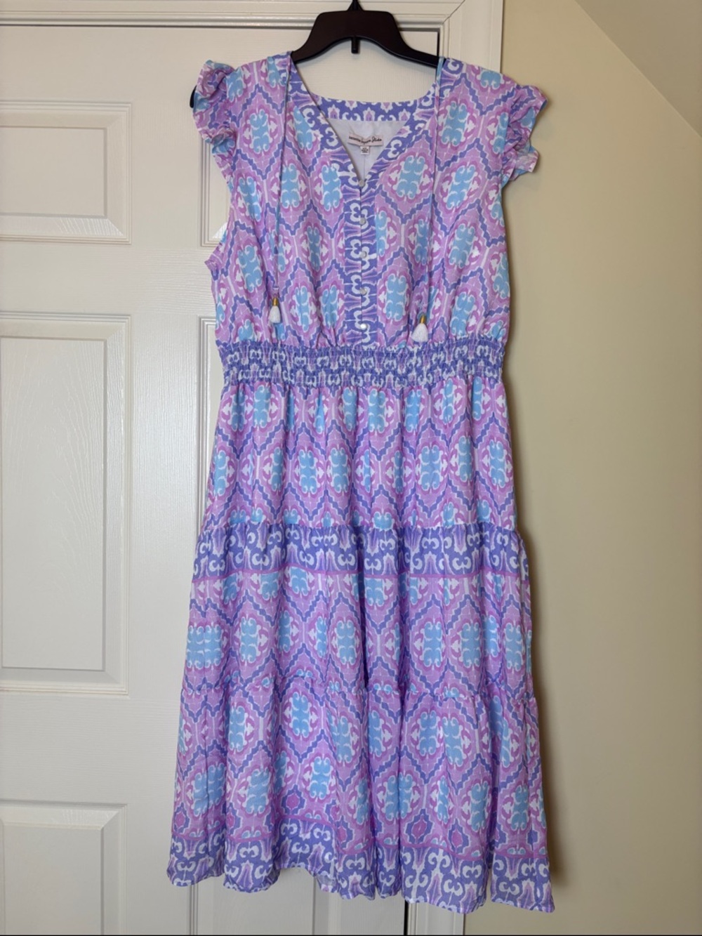 NWT Nanette Lepore Flutter Sleeve Tassel Midi Dress Size XXL